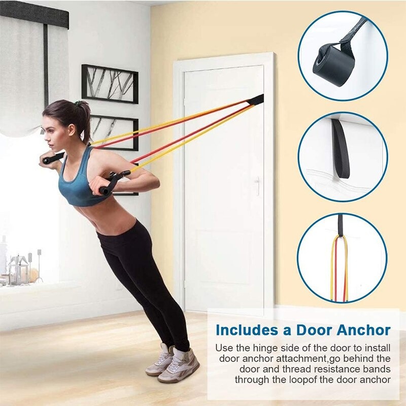 11 Piece Power Resistance Band Set Strength Training Yoga Sports Fitness Band Equipment for Men and Women - Image 4
